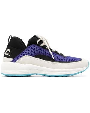 A.P.C. Run Around Colour-Block Low-Top Trainers - Blue