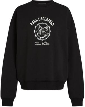 KARL LAGERFELD Ikon Choupette Muse Sweatshirt - Black