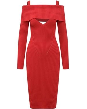 ANDREADAMO Ribbed Midi Dress - Red