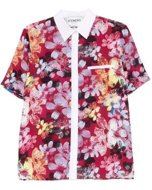 Iceberg Flora-Print Collared Shirt - Pink