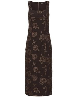 ROTATE BIRGER CHRISTENSEN Robe En Jacquard À Design Sans Manches - White