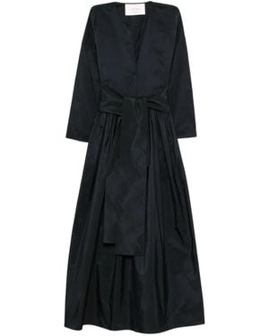 Co.Go Robe Longue Plissée À Taille Ceinturée - Black
