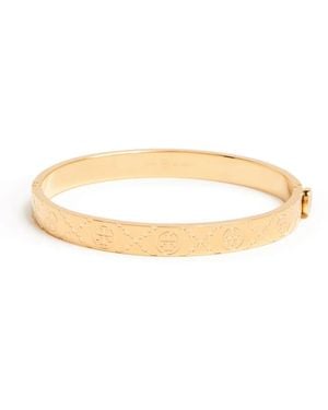Tory Burch T Monogram Hinge Bracelet - Metallic