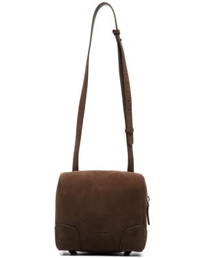 Emporio Armani Suede-Finish Leather Shoulder Bag - Brown