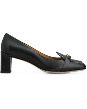 Tod's T Timeless Contrast-Stitched Pumps - Black