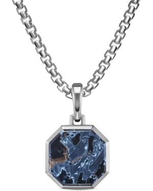 David Yurman Sterling Pietersite Amulet Pendant - Blue