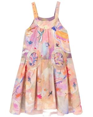 Tsumori Chisato Graphic-Print Flared Dress - Pink