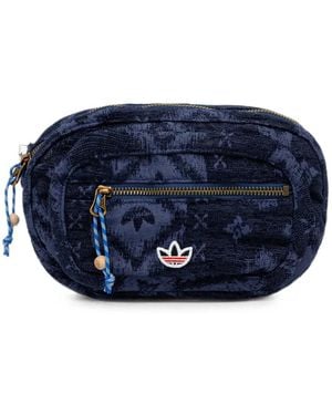 adidas X Clot Jacquard-Logo Belt Bag - Blue