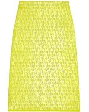 DIESEL M-Ikaria Monogram-Print Midi Skirt - Yellow