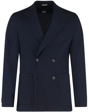 BOSS Double-Breasted Blazer - Blue