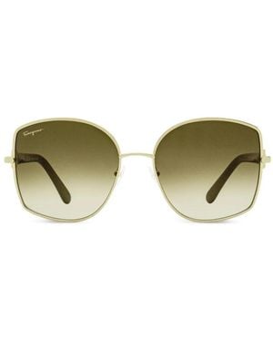 Ferragamo Eyewear Gancini Sonnenbrille Im Butterfly-Design - Grün