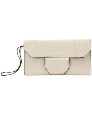 AllSaints Leather Clutch Bag - Natural