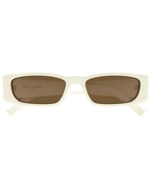 Saint Laurent Sl 942 Rectangle-Frame Sunglasses - Natural