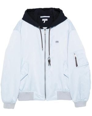 Loewe Zip-Fastening Hooded Bomber Jacket - Blue