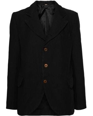 Comme des Garçons Ribbed Single-Breasted Blazer - Black