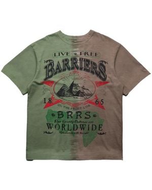 Barriers On The Front Line Graphic-Print T-Shirt - Green