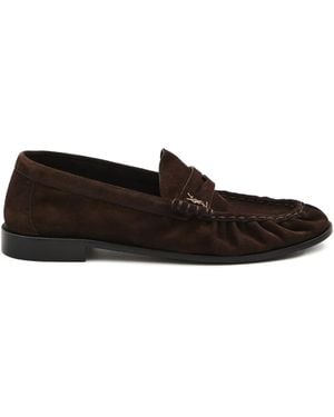Saint Laurent Loafer aus Wildleder mit Cassandre-Detail - Braun