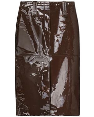 Tory Burch Patent Leather Skirt - Brown