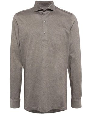 N.Peal Cashmere Marseille ロングスリーブ ポロシャツ - グレー