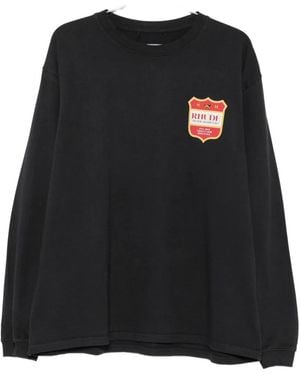 Rhude Graphic-Print Long-Sleeve T-Shirt - Black
