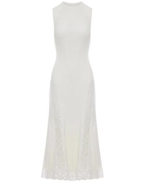 Self-Portrait Lace-Details Midi Dress - White