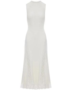 Self-Portrait Lace-Details Midi Dress - White