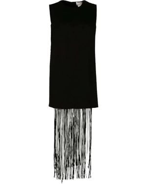 Sportmax Finnici Fringed Sleeveless Mini Dress - Black