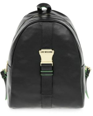 Love Moschino Logo-Buckle Backpack - Black