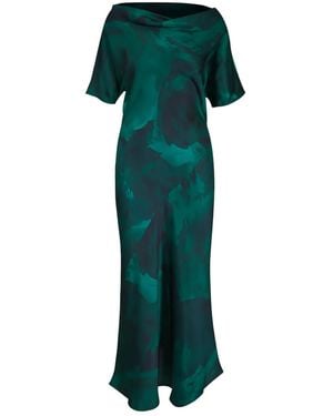 Kiton Abstract-Print Midi Dress - Green