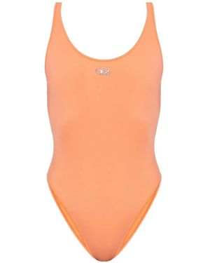 DIESEL Bañador Con Placa Del Logo - Naranja