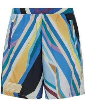 Domenico Formichetti Bermuda À Rayures - Bleu
