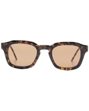 Thom Browne Tortoiseshell-Effect Sunglasses - Natural