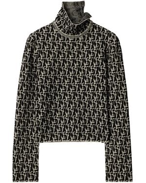 Burberry B Charm-Intarsia Sweater - Black