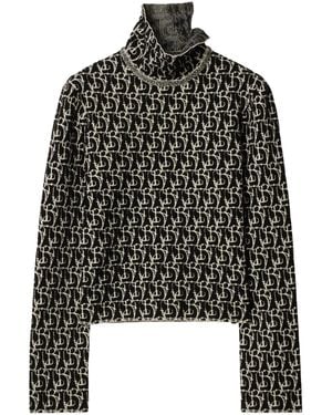 Burberry B Charm-Intarsia Sweater - Black