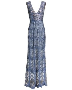 Elie Saab Sequin-Embellished Maxi Dress - Blue
