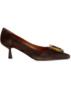 Roberto Festa Buckle-Detail Pointed-Toe Pumps - Brown