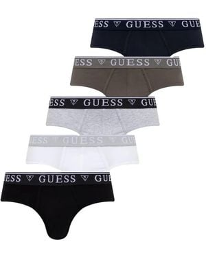 Guess Logo-Waistband Briefs (Set Of Five) - Zwart