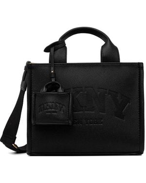 DKNY Grained Logo-Embossed Tote Bag - Black