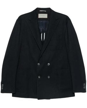 Canali Double-Breasted Peaked-Lapel Blazer - Black