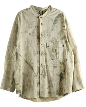 Ziggy Chen Abstract-Print Cotton Shirt - White