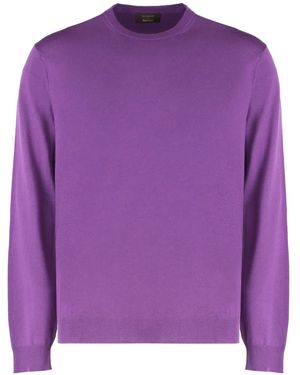 Slowear Round-Neck Wool Jumper - Purple
