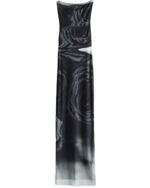 Jean Paul Gaultier Rose-print Sleeveless Maxi Dress - グレー