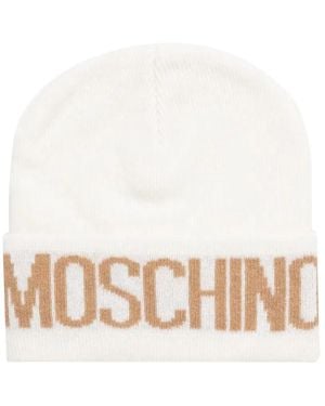 Moschino Logo-Embellishment Beanie Hat - Natural