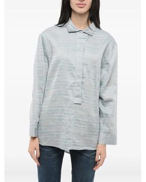Giorgio Armani Asymmetric Printed Blouse - Gray