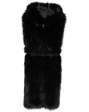 Moncler Faux-Fur Hooded Gilet - Black
