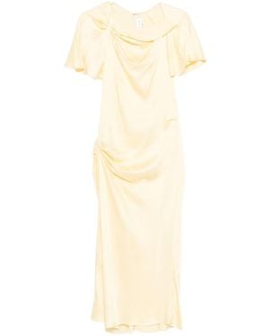 Victoria Beckham Draped Cowl-Neck Dress - White