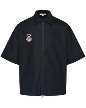 Black Jack Jewelry Embroidered Logo-Patch Shirt - Blue