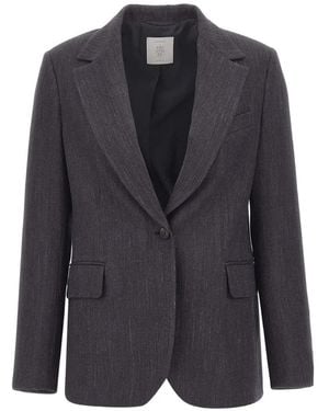 Eleventy Single-Breasted Wool-Blend Blazer - Gray