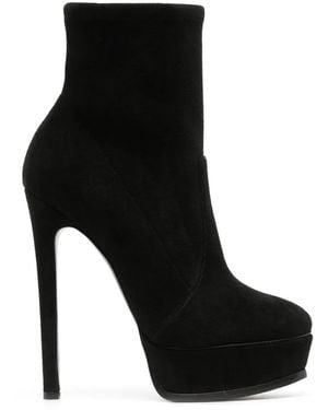 Casadei Flora 140Mm Platform Ankle Boots - Black