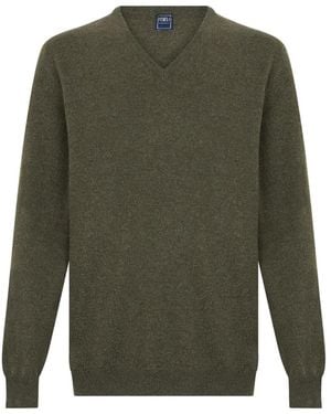 Fedeli V-Neck Cashmere Sweater - Green
